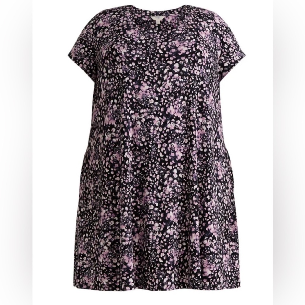 TERRA & SKY Womens Dress Size 2X 20W-22W Swing Loose Style Pockets New